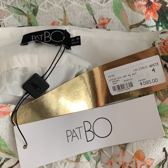 PATBO Intermix Lattice floral lace wide leg peek a boo boho pants 4 - Picture 4 of 5